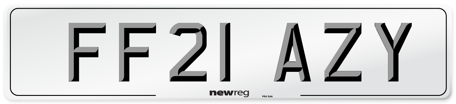 FF21 AZY Number Plate from New Reg
